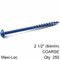 KREG Blue Kote Pocket Hole Screws 64mm 2.50' #8 Coarse Thread Mx Loc 2